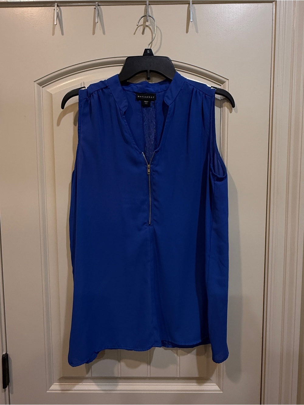 Metaphor Sleeveless Zip-Front Camisole in Royal Blue
